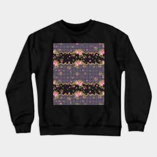 Pink Roses with Gold Ropes Crewneck Sweatshirt